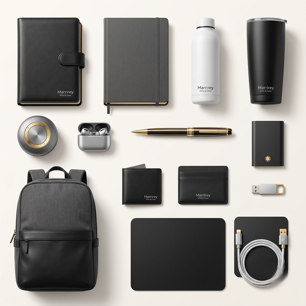 Set de regalos para empresas con mochila, libretas y termo.