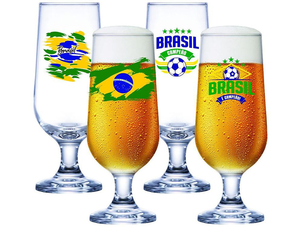 Miniatura: 04 Copos do  Brasil - COPA DO MUNDO 2026 (vidro)