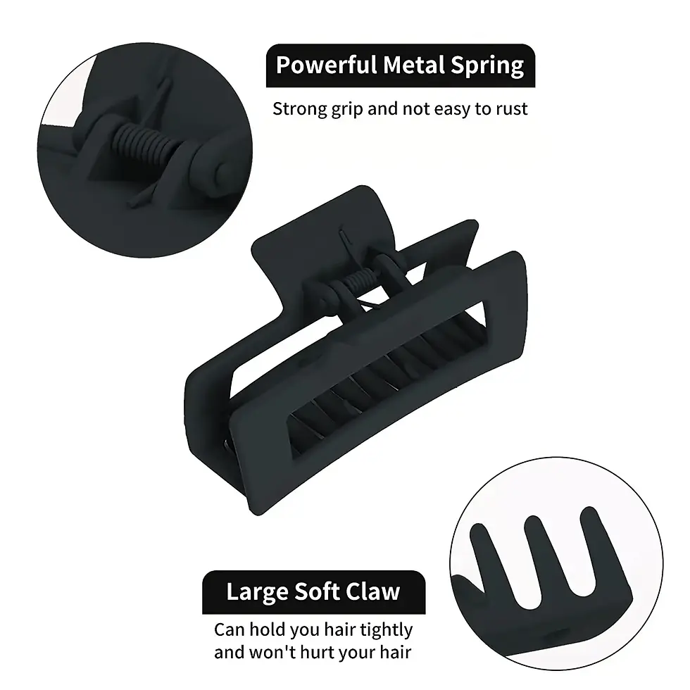 Thumbnail: 4Pcs/Set Women Girls Claw Clips Coffee Black Hair Claw Nonslip Crab Hairpins Bar
