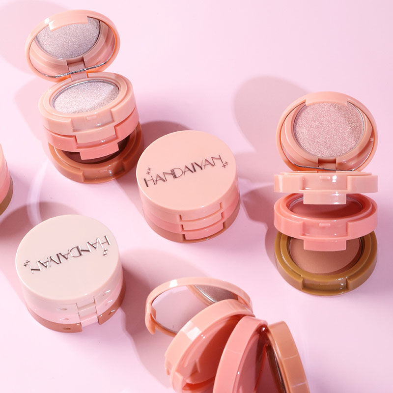 Thumbnail: 3 In 1 Matte Highlighter Contouring Blush Palette Pearly Shiny Contour Multifunc