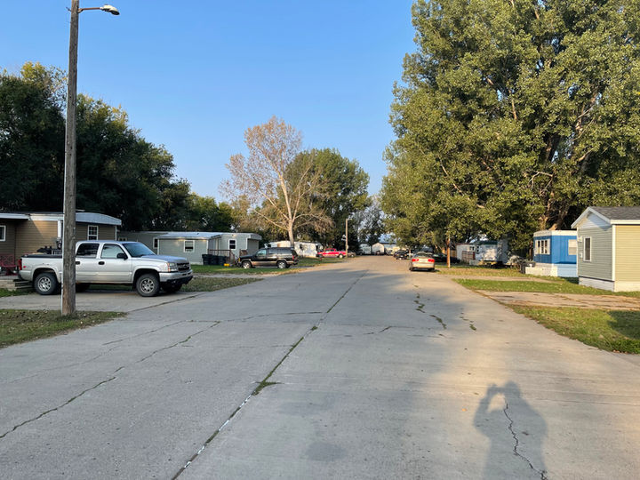 Parktown MHC mobile homes in Mandan, North Dakota.