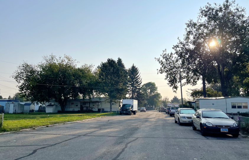 Evening view of Countryside Mobile Home Community in Mandan, ND