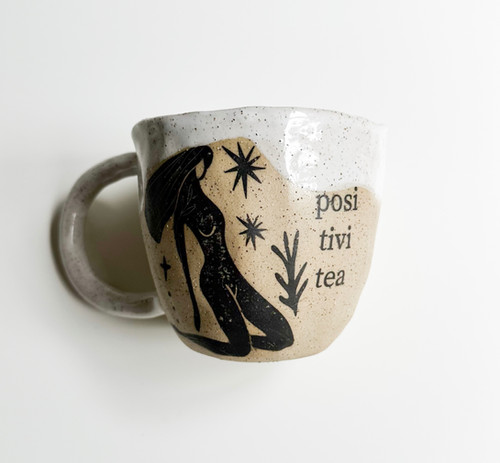 Handmade Ceramic Mug: Positivitea 400ml