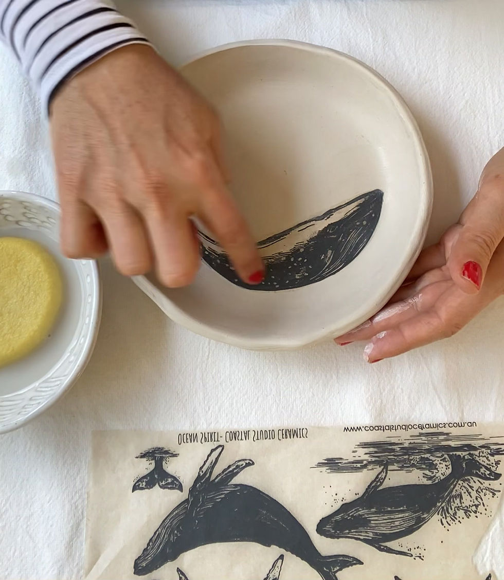 Thumbnail: Ceramic Underglaze Transfers - Ocean Spirit Humpback Whales