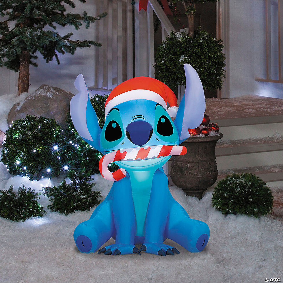 Miniature : 3 Ft. Airblown® Inflatable Lilo & Stitch™ Stitch with Santa Hat