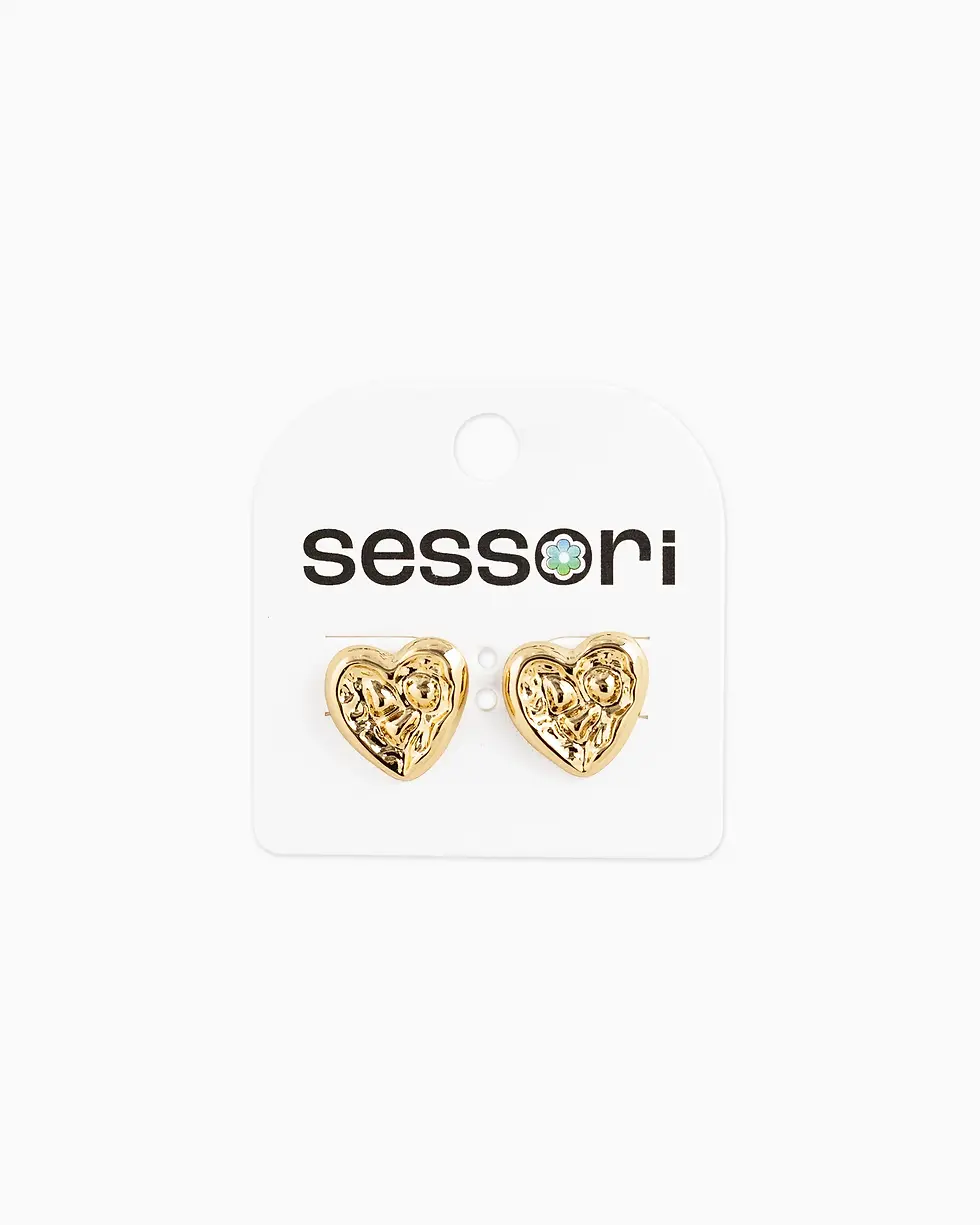 Miniaturbild: Abstract Heart Flat Stud Earrings