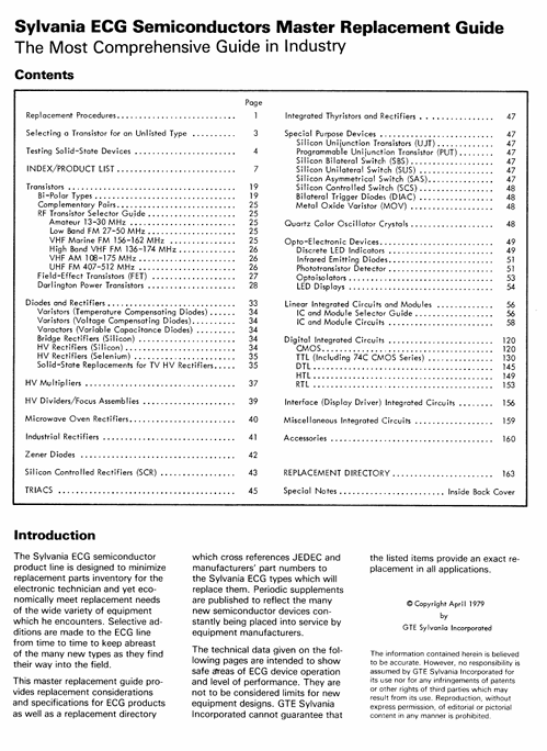 Miniature : 1979 Sylvania ECG semiconductors