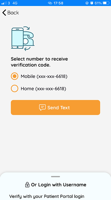 login options screen
