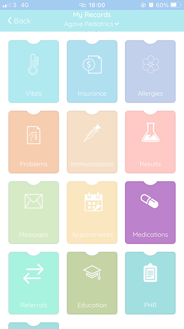 records with medications highlighted