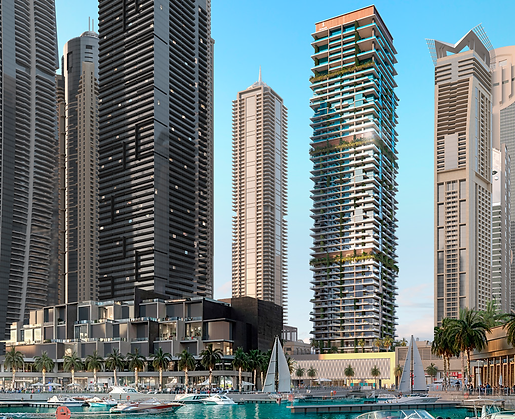 Kempinski Marina Residence by ABA Real Estate exterior in Dubai Marina Kempinski-branded luxury waterfront apartment tower with marina views – Distress Deal opportunity