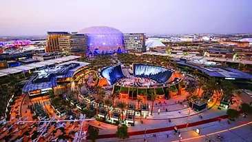 Aerial view of Expo City Dubai government-backed smart city masterplan in Jebel Ali Dubai – area guide