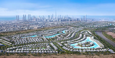 Aerial view of District One Meydan Group ultra-luxury crystal lagoon villa community in Mohammed Bin Rashid City Dubai – area guide