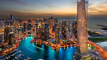 Aerial view of Dubai Marina man-made canal waterfront city with 200+ residential towers and Marina Walk promenade Dubai – area guide