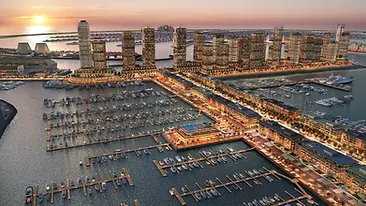 Aerial view of Emaar Beachfront Emaar single-developer beachfront island within Dubai Harbour – area guide