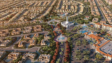 Aerial view of Villanova Mediterranean-inspired villa community in Dubai – area guide