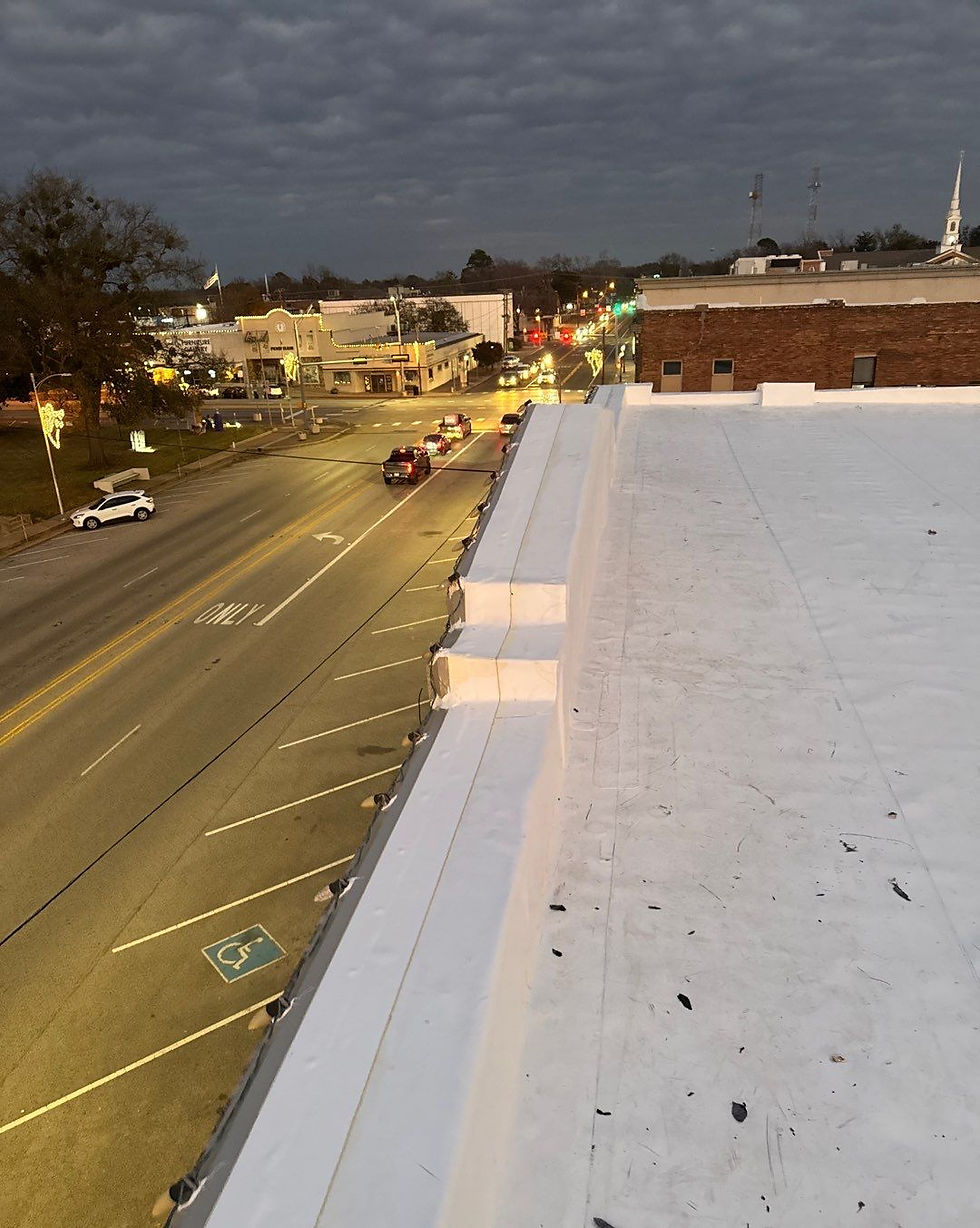 Properly flashed TPO Roof in Athens, Texas.