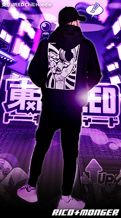 東京WEED：Chillパーカー（BLACK/W）