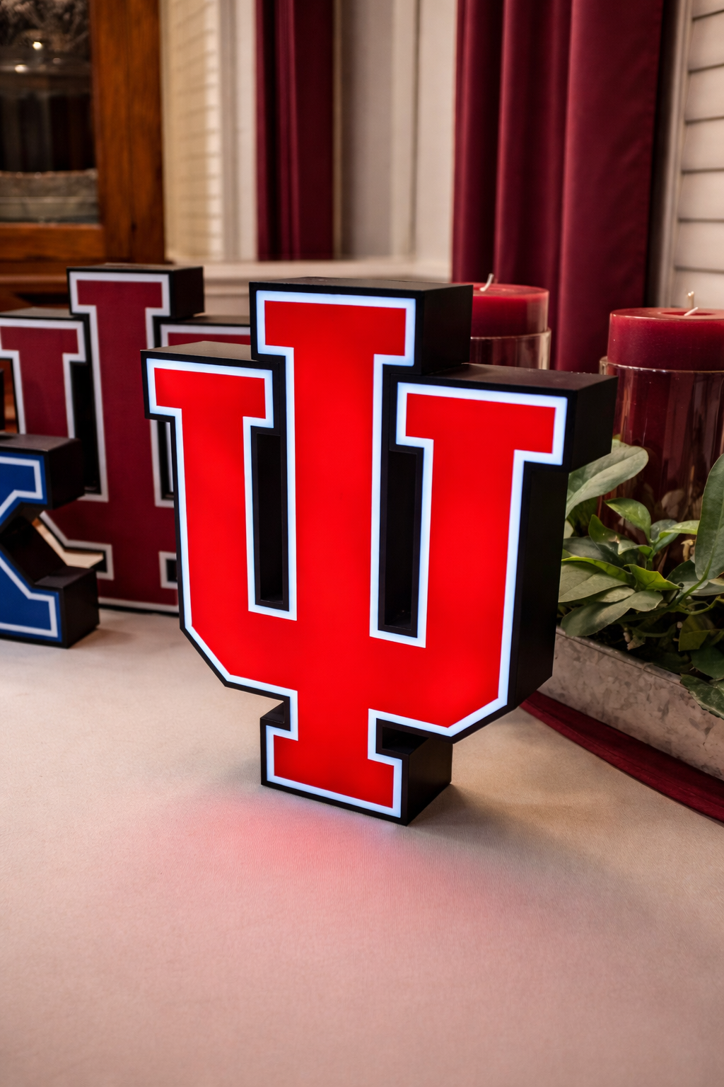 IU Indiana University LED Table Lamp with Night Light Glow