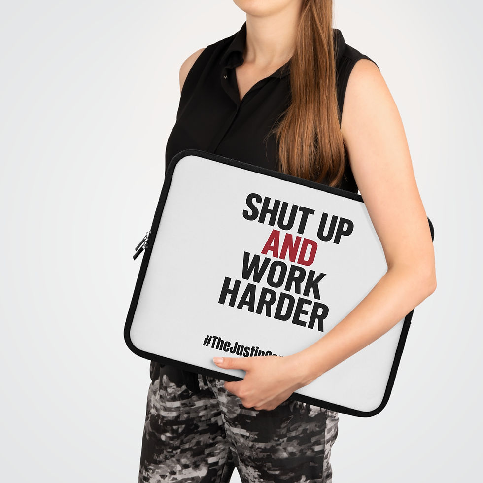 Thumbnail: Motivational Laptop Sleeve | Shut Up and Work Harder, MacBook Case, Computer Bag