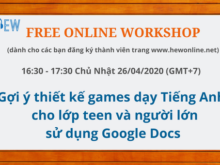 Online workshop MIỄN PHÍ cho thành viên trang web