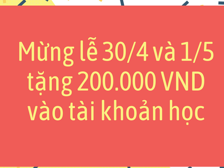 Tặng voucher giảm 30% mừng lễ 30/04 cho thành viên