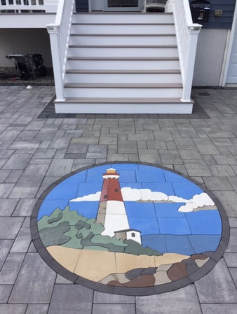 Lighthouse inlay, paver kit, patio inlay 