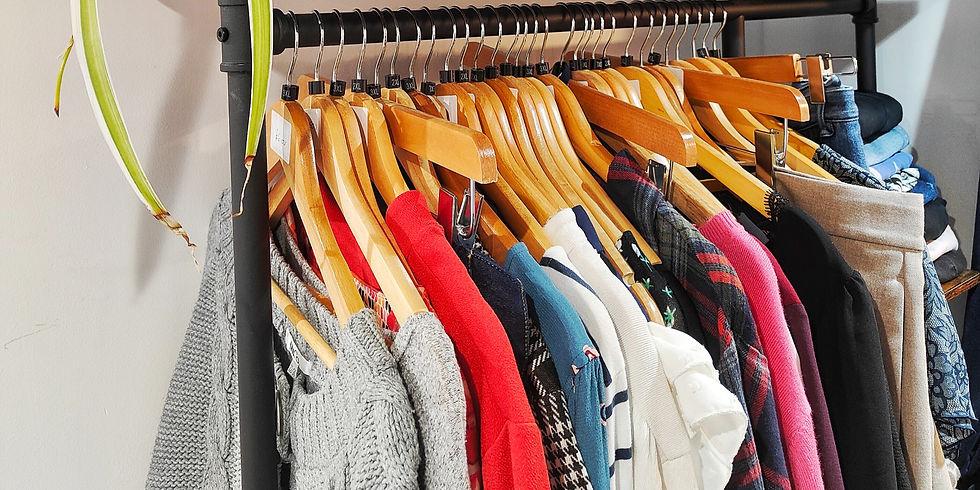 A clothing rail filled with clothes