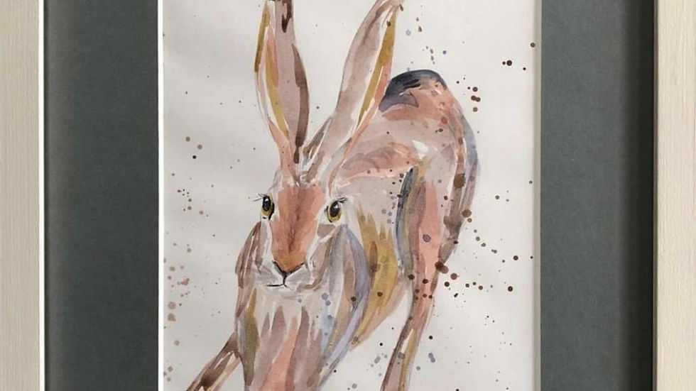 Mixed media Hare by Sara C