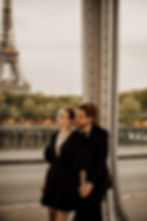 Eiffel Tower photoshoot of intimate couple moment