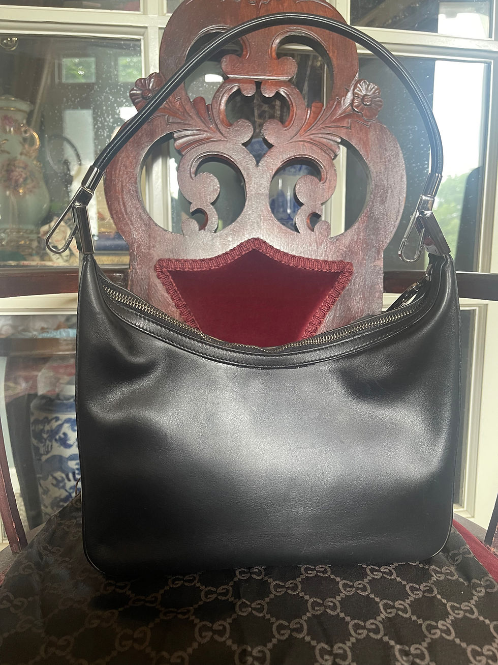 Thumbnail: Gucci Black Leather Hobo Shoulder Bag
