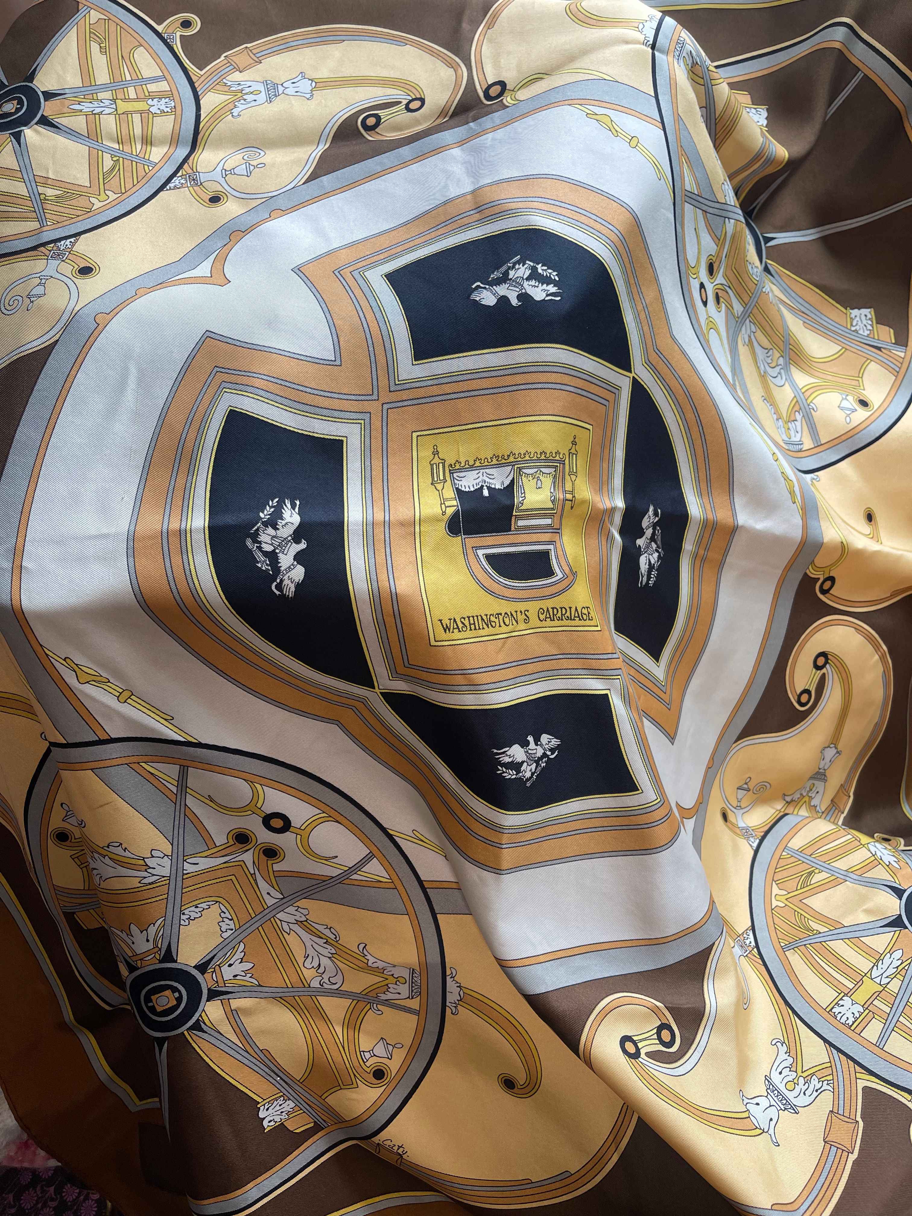 Hermes 90cm Washington’s Carriage Silk Scarf