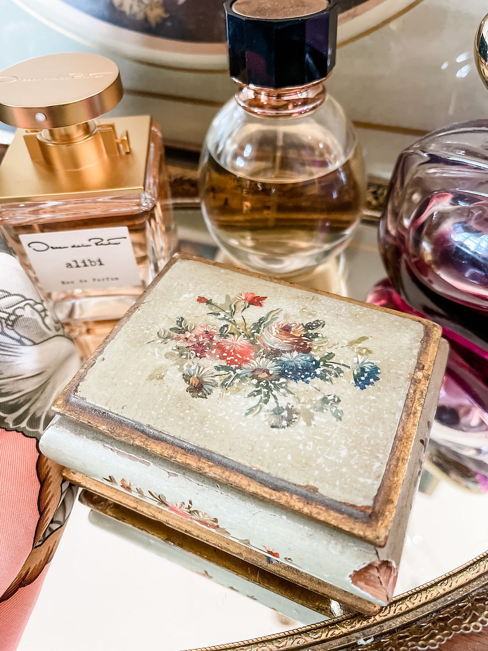 Vintage Italian Hand-Painted Trinket Box