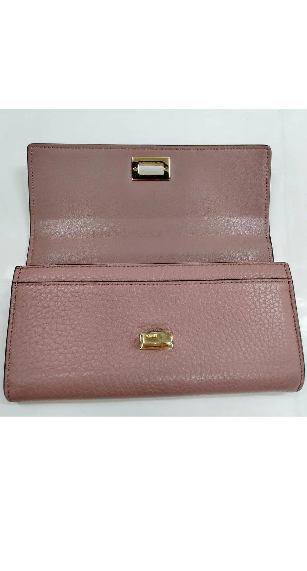 Thumbnail: Fendi Pink Leather Peekaboo Wallet (Mauve)
