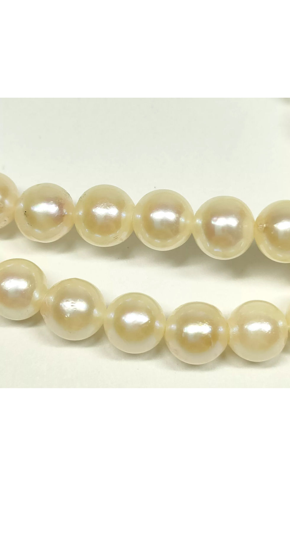 Thumbnail: Double Strand Genuine Pearl and Silver Bracelet