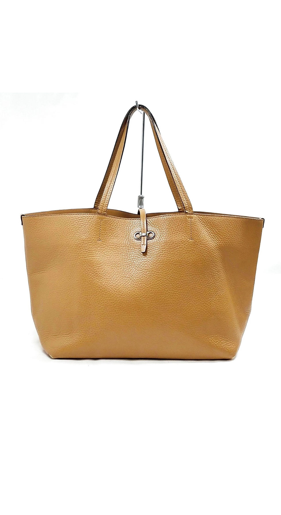 Thumbnail: Ferragamo Gancini Pebbled Leather Tote Bag