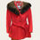 Thumbnail: Vintage Wool Coat with Genuine Fur Collar