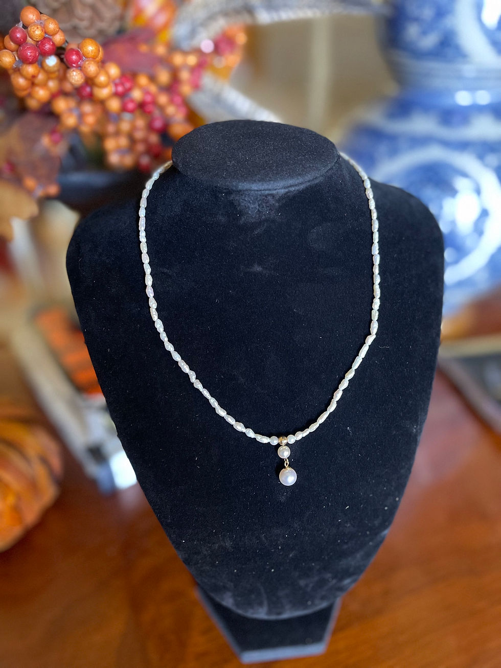 Thumbnail: Baroque Pearl & 18k Solid Yellow Gold Drop Necklace