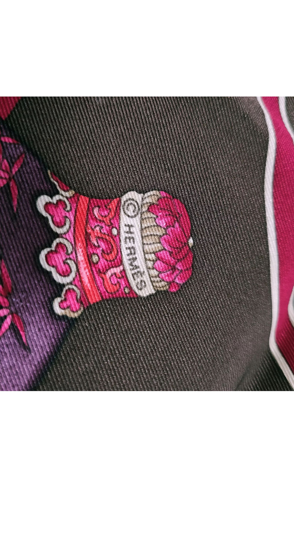 Thumbnail: Hermes 70cm Scarf ‘Qu’import le Flacon’ by Catherine Baschet c. 1988