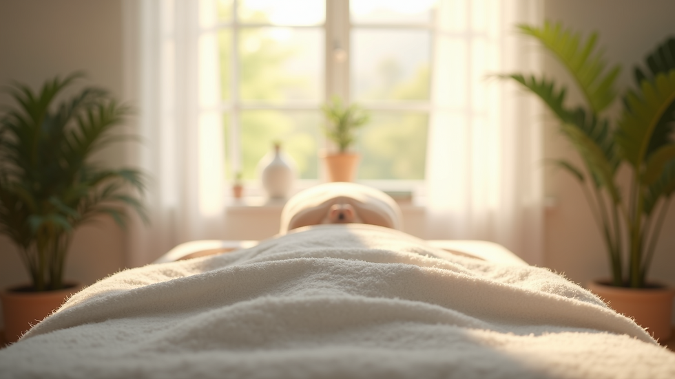 Close-up view of a peaceful therapy room with soft natural light
