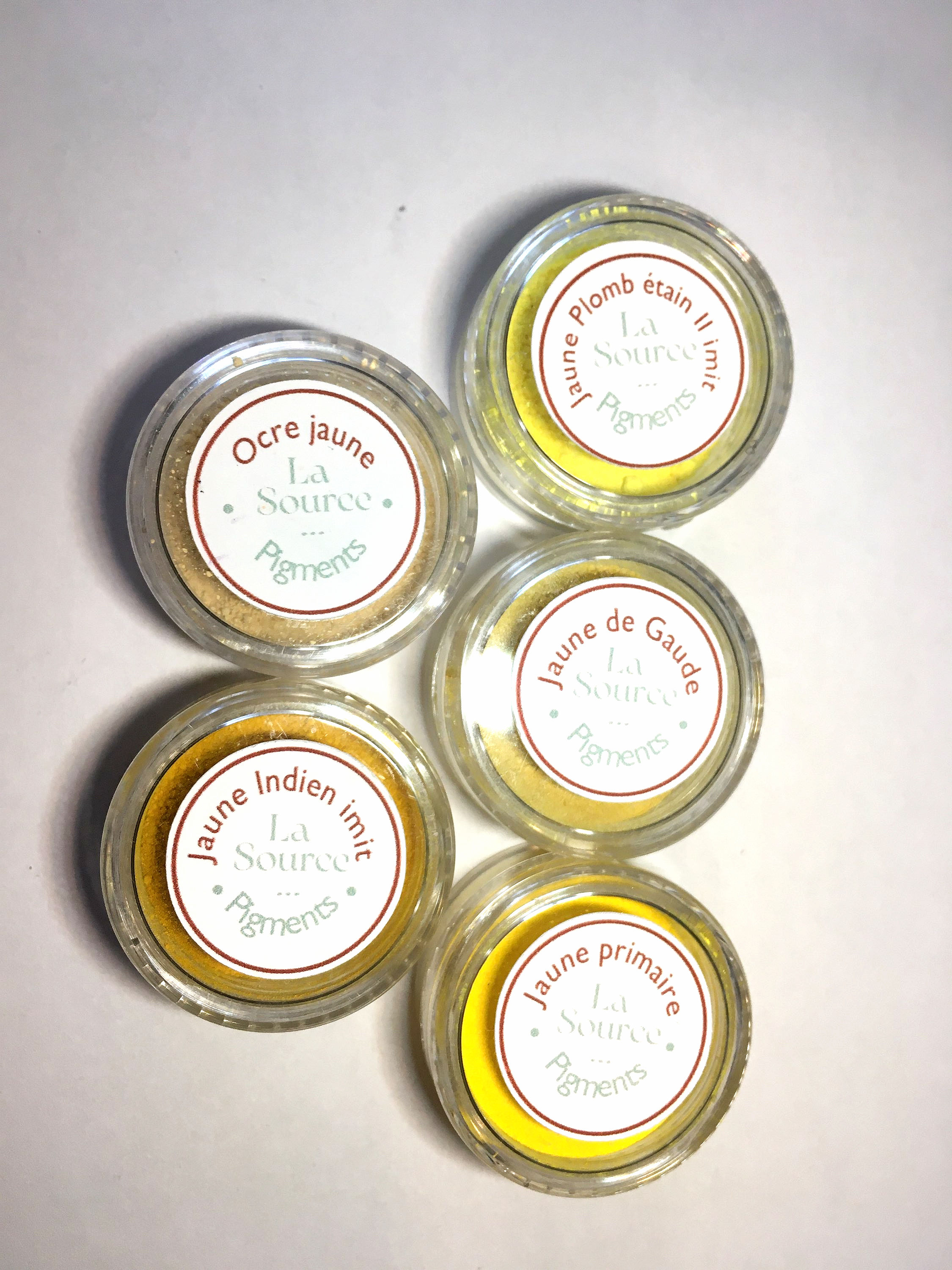 Coffret "Pigments fac-similés médiévaux et moderne jaunes"