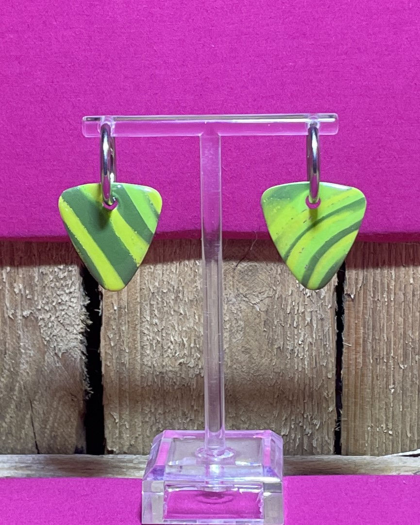 Miniature : Pampille - Médiator - XL - Vert - Argile Polymère - Atelier Arti'Zen