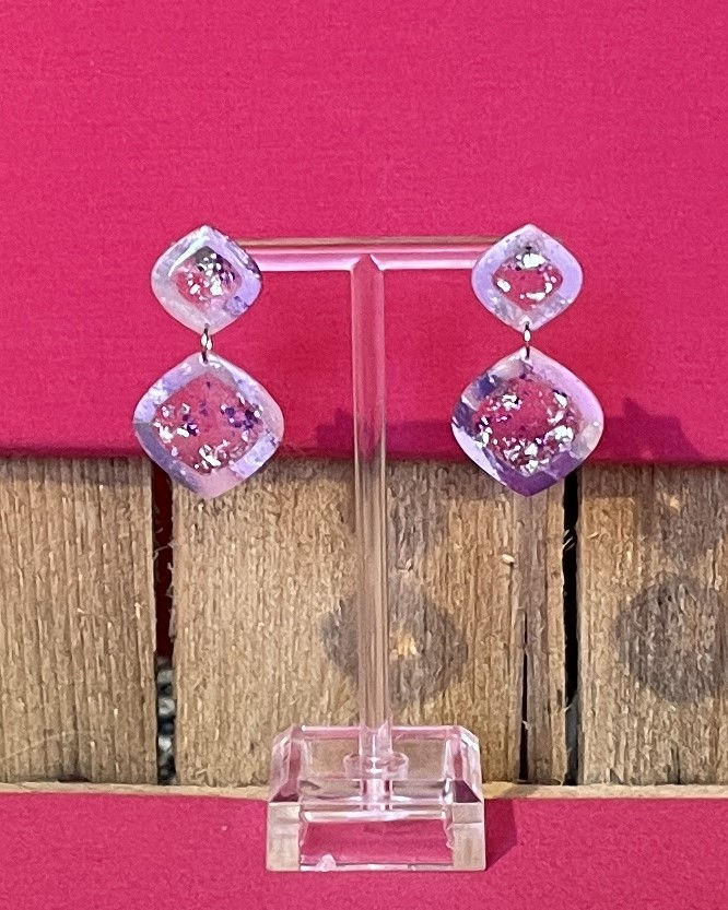 Lueur Boréale Série 3 - boucles d’oreilles - argile polymère - Atelier Arti'Zen
