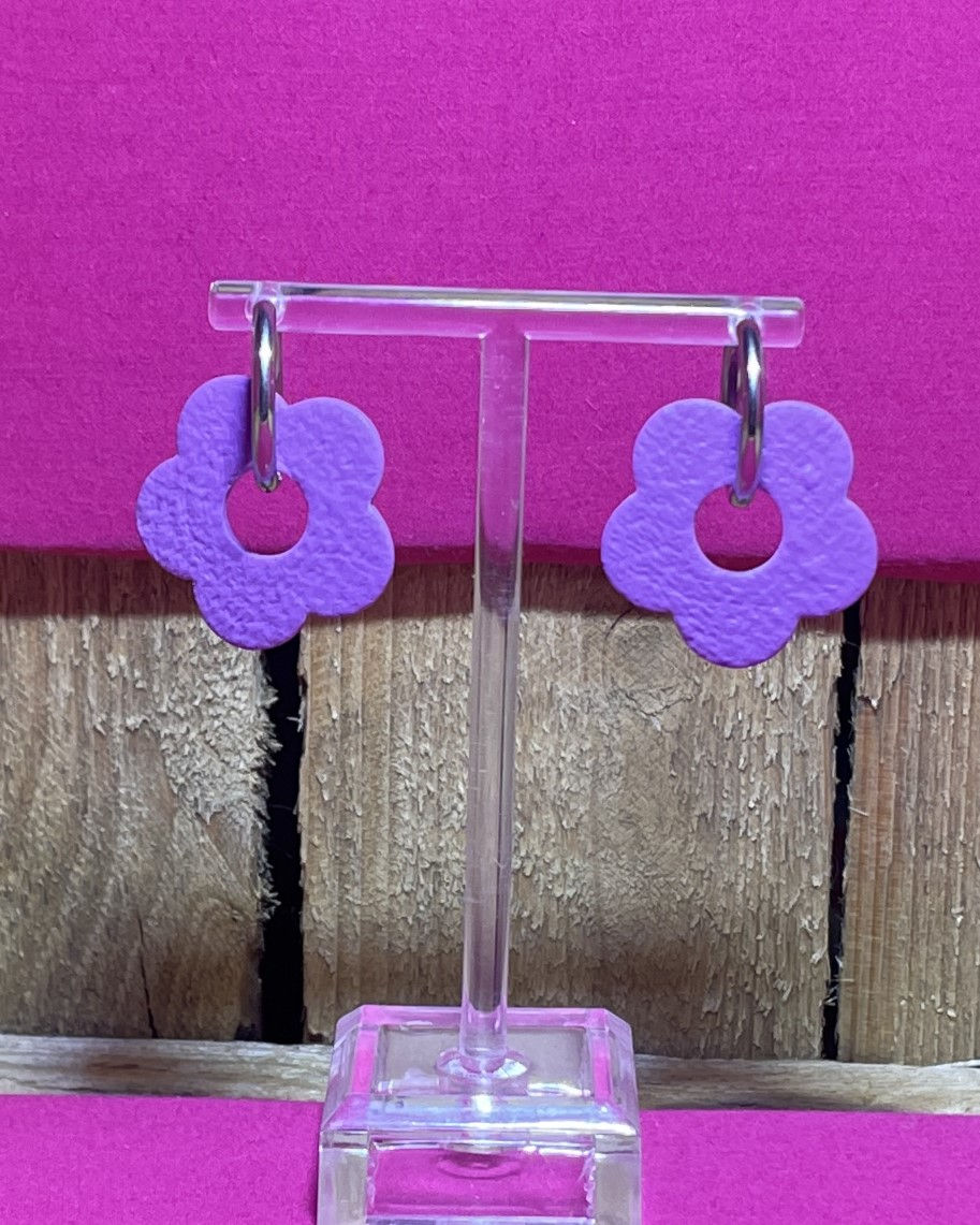 Miniature : Anémone - XL - Violet -  argile polymère - Atelier Arti'Zen