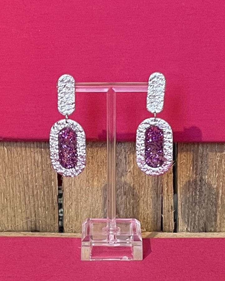 Miniature : Lueur Boréale-boucles d’oreilles-argile polymère -Atelier Arti'Zen
