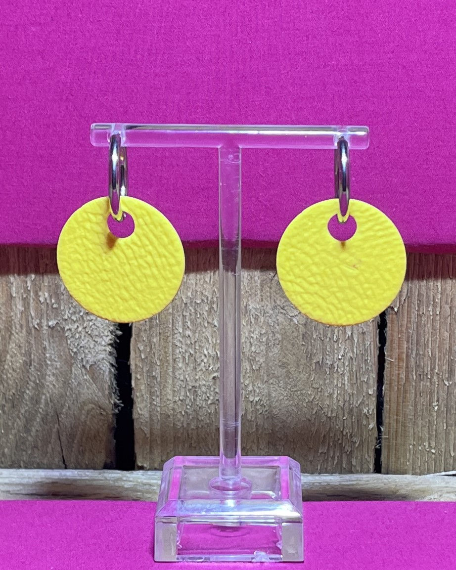 Miniature : Pampille Luna - XL - Jaune - Argile Polymère - Atelier Arti'Zen