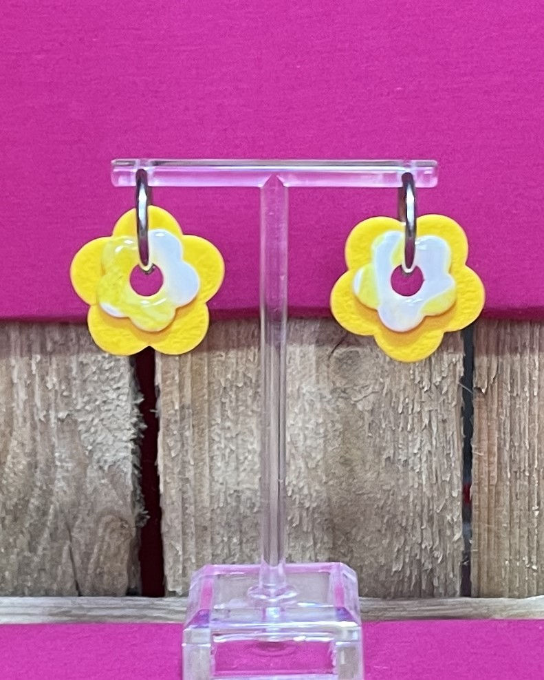 Miniature : Pampille - Anémone - M - Jaune - ArgilePolymère - Atelier Arti'Zen