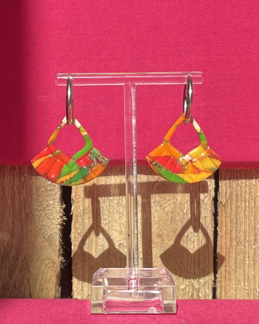 Miniature : Printemps - Premier Bourgeon - Opaque - Boucle d'Oreille - Argile Polymère - Atelier Arti'Zen