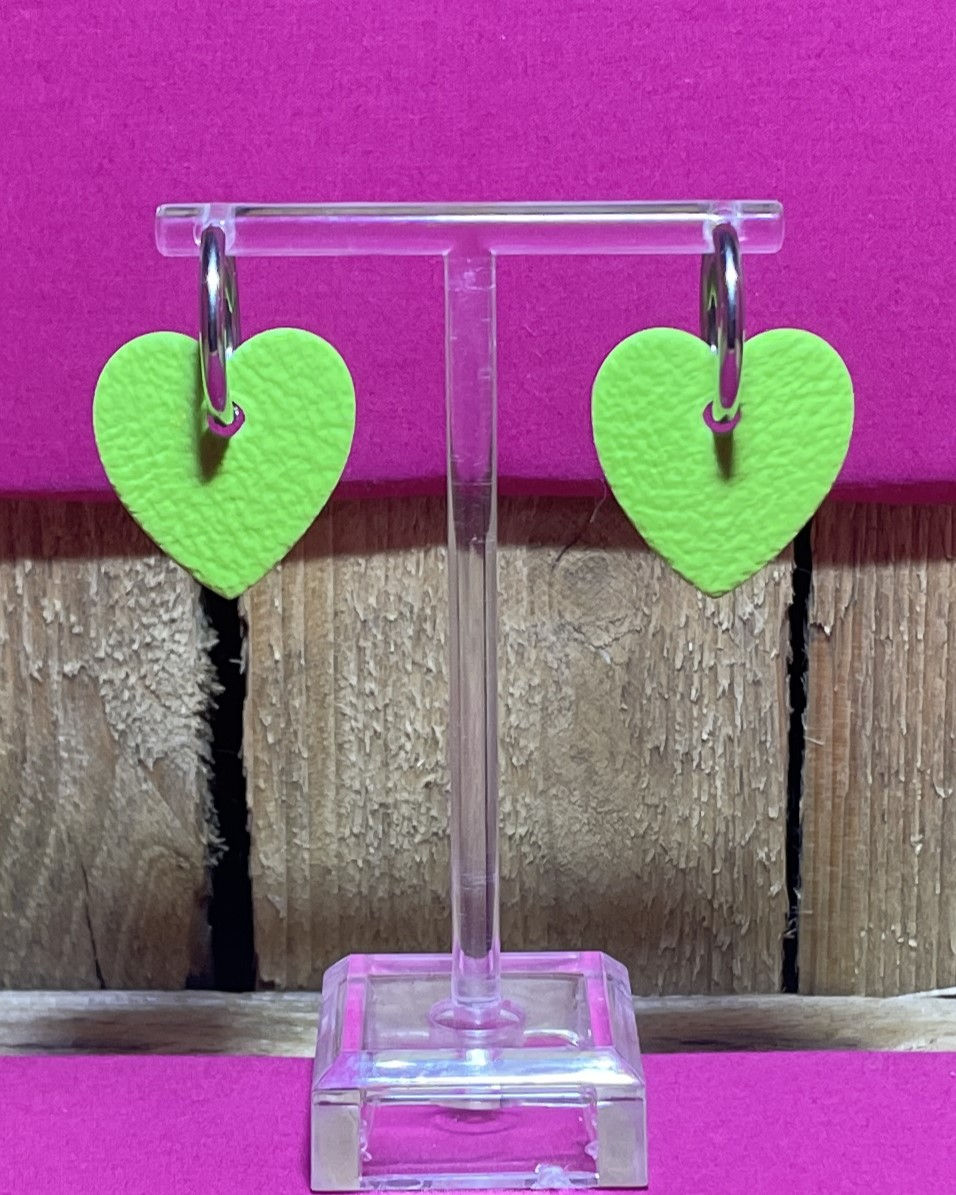 Miniature : Pampille - Cœur - XL -Vert - Argile Polymère - Atelier Arti'Zen