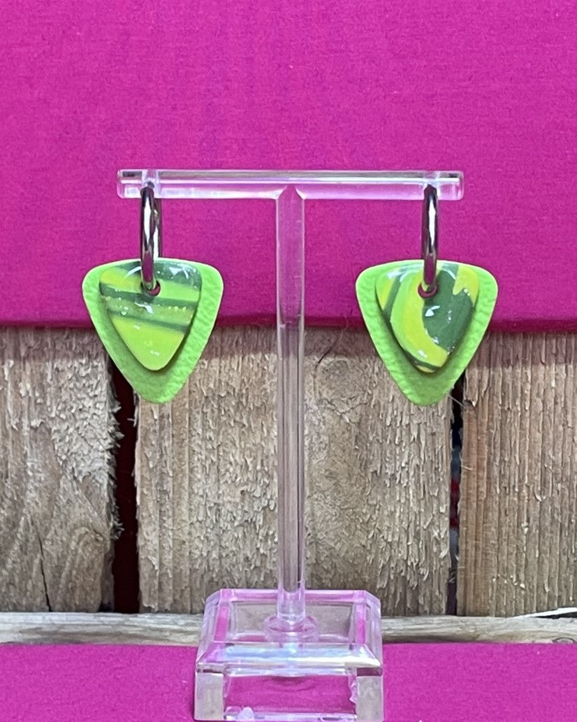 Miniature : Pampille - Médiator - M - Vert - Argile Polymère - Atelier Arti'Zen
