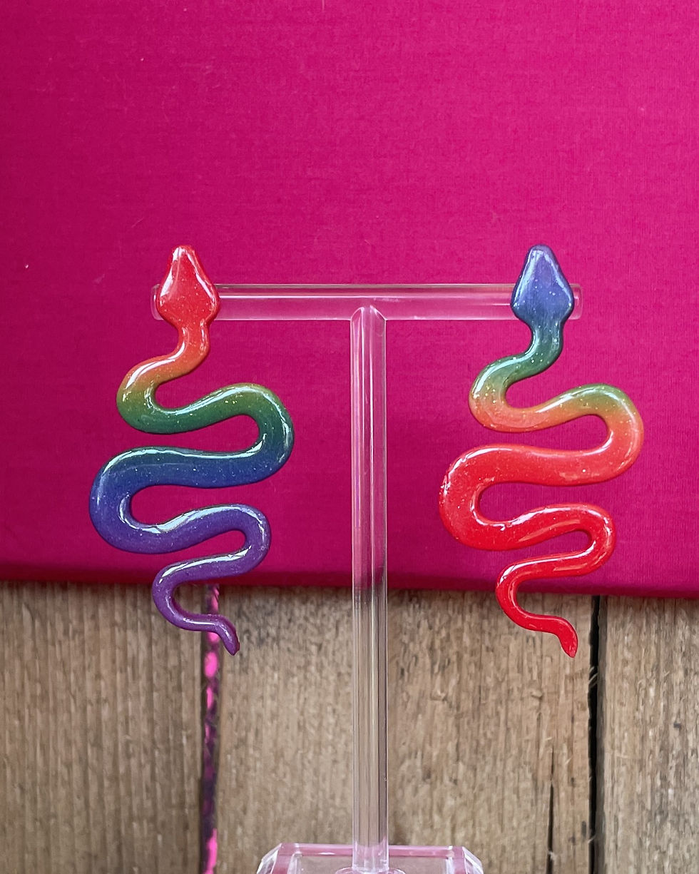 Ondes Sauvages-Boucles d'oreilles-argile Polymère- Atelier Arti'Zen